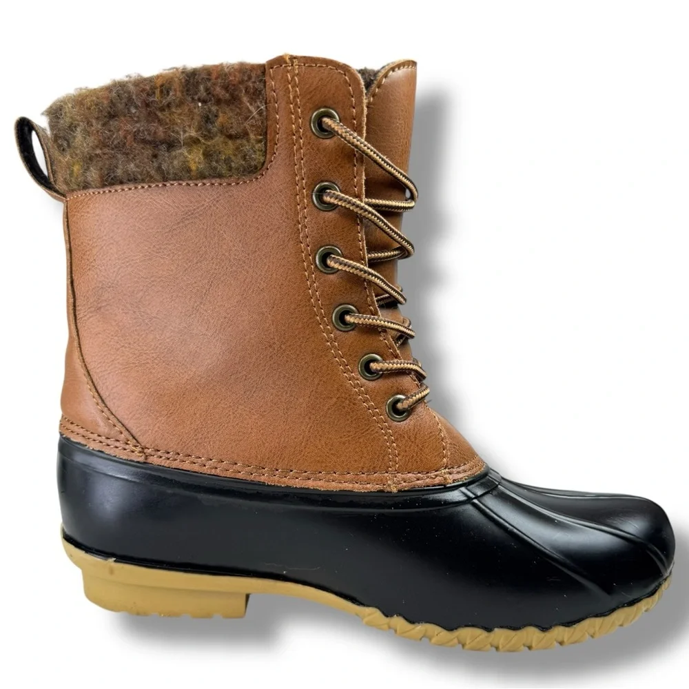 Magellan Duck Boots Brown Lace Up Waterproof Size 6 Outdoor Gorpcore